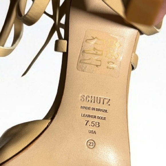 🌻NEW W/Tag Schutz Bryce Nude Nappa Leather Lace-Up Strappy Heel Sandal Size 7.5 - Picture 11 of 14